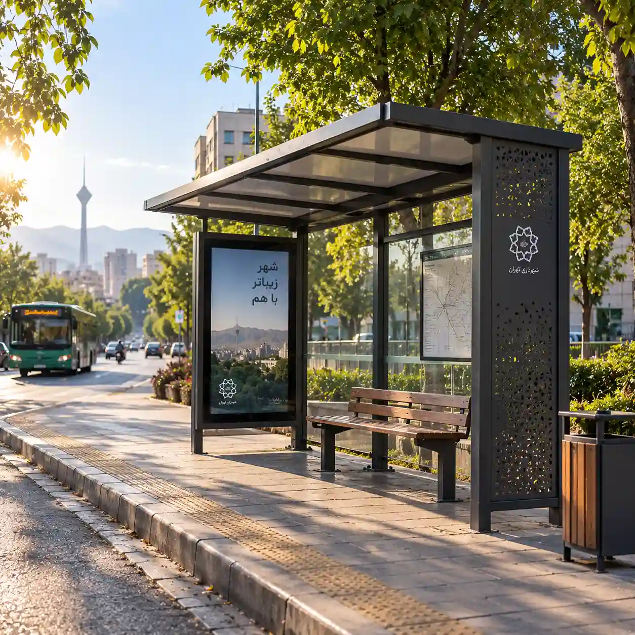 ایستگاه اتوبوس فلزی